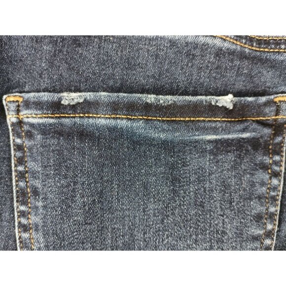 Women's Express Dark Blue Distressed Skinny Jeans Sz.2L Mid Rise - Picture 9 of 9
